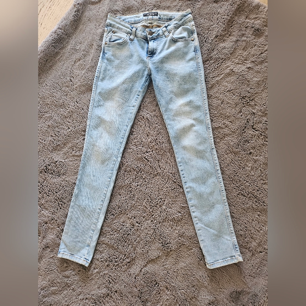 Phillip Plein Womens Straight Cut Jeans Light Blue Size 31